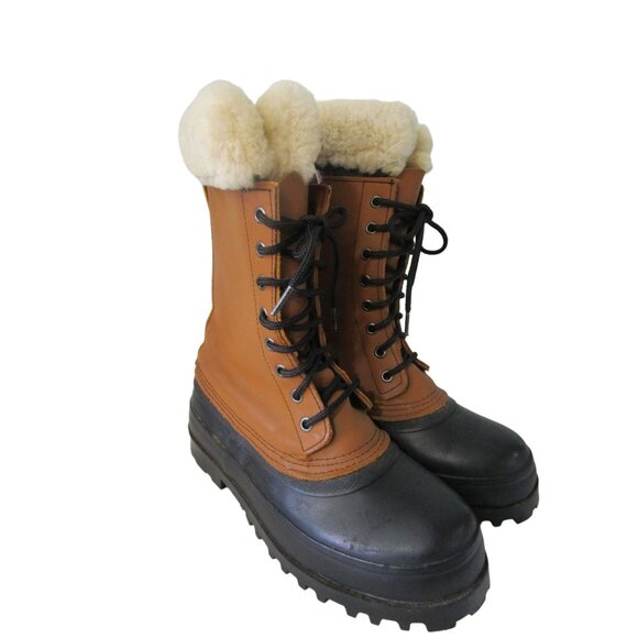 Vintage J. Crew Rubber Duck Boot Leather Upper Removable Wool Liner Sz 8 EUC main image 7